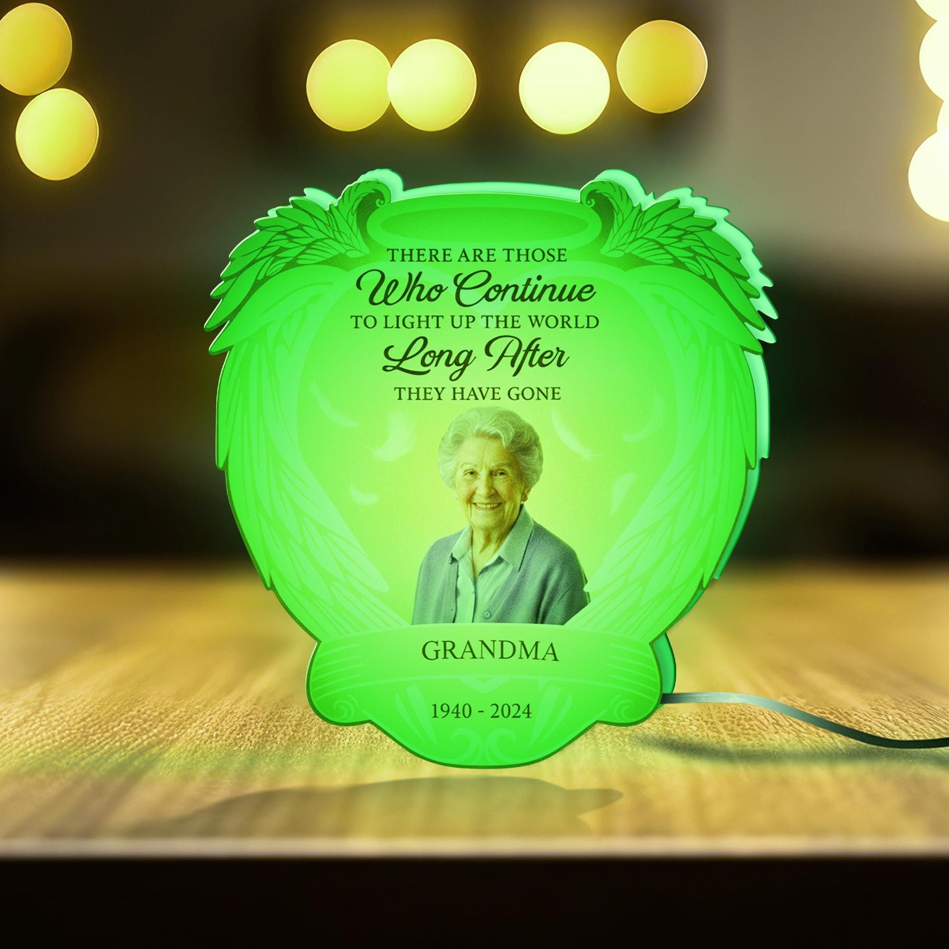 Custom Photo Memorial Night Light Box with Angel Wing Design image 4