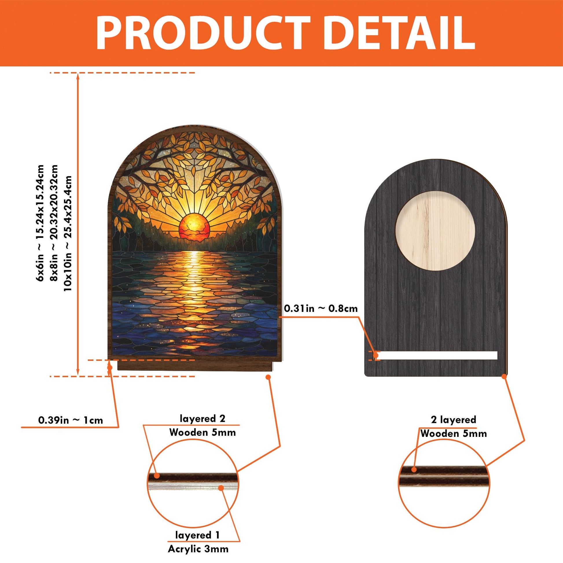 Wooden Candle Holder – Sunset Lake Design, Nature Scene Decor, Rustic Home Accent image 4