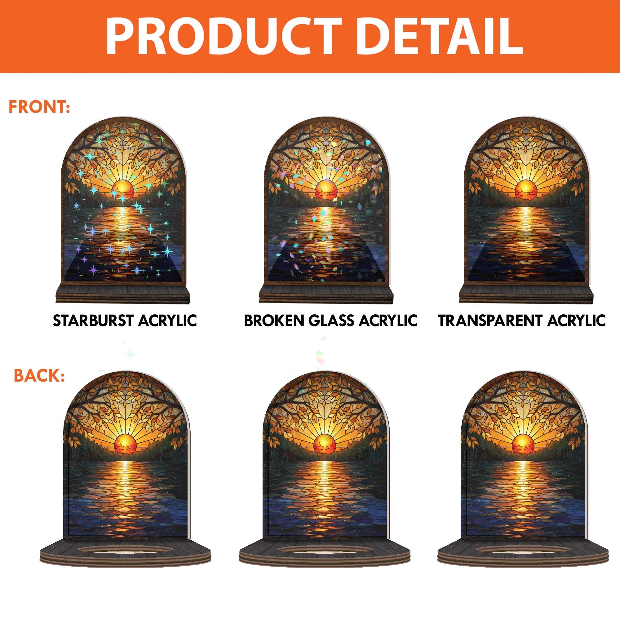 Wooden Candle Holder – Sunset Lake Design, Nature Scene Decor, Rustic Home Accent image 3