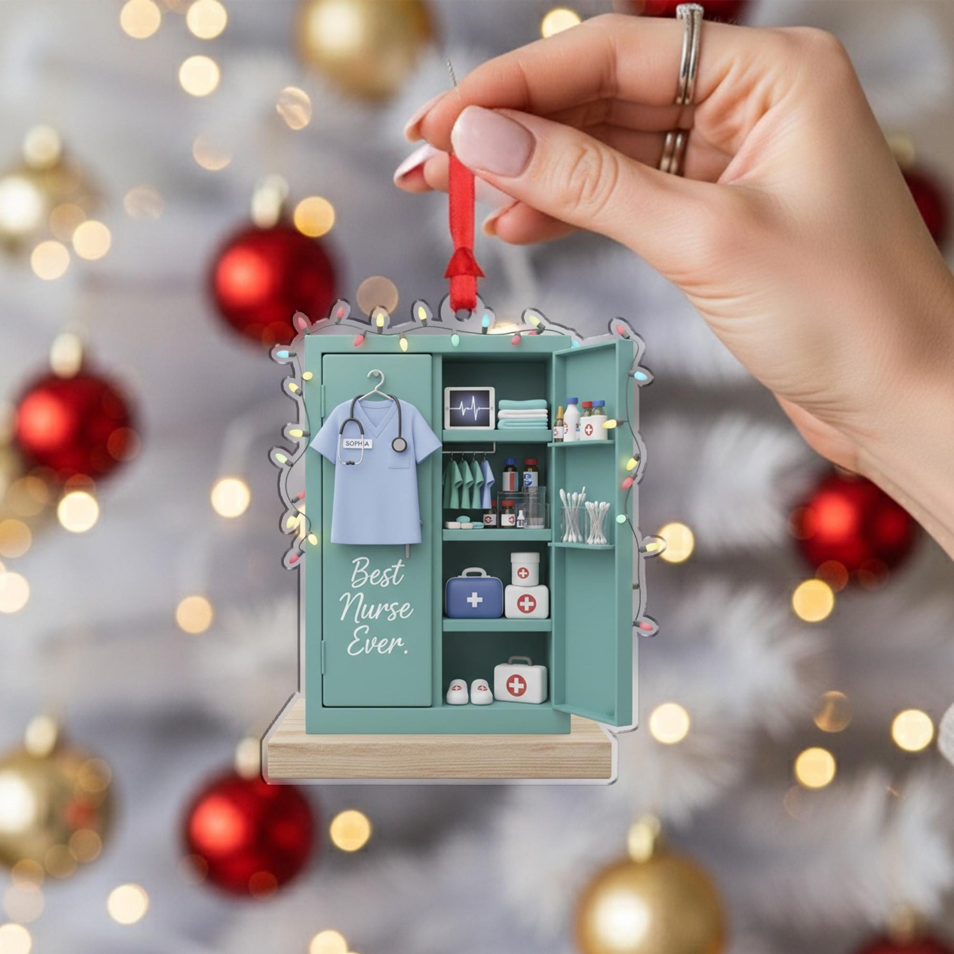 Personalized Nurse Locker Ornament: Acrylic Medical Gift