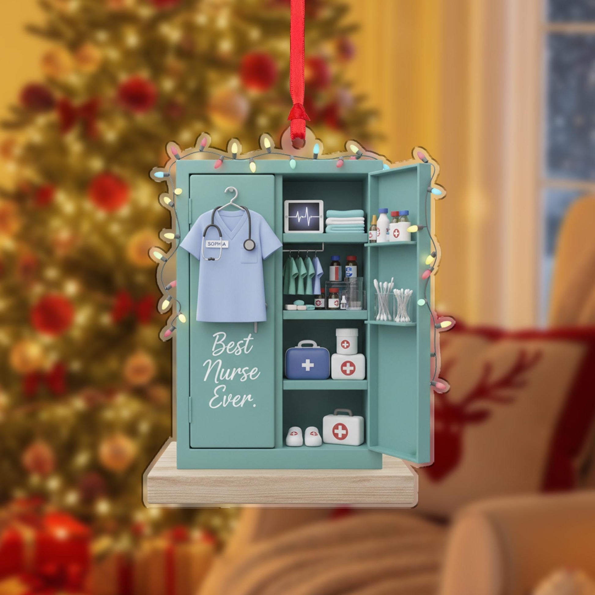 Personalized Nurse Locker Ornament: Acrylic Medical Gift