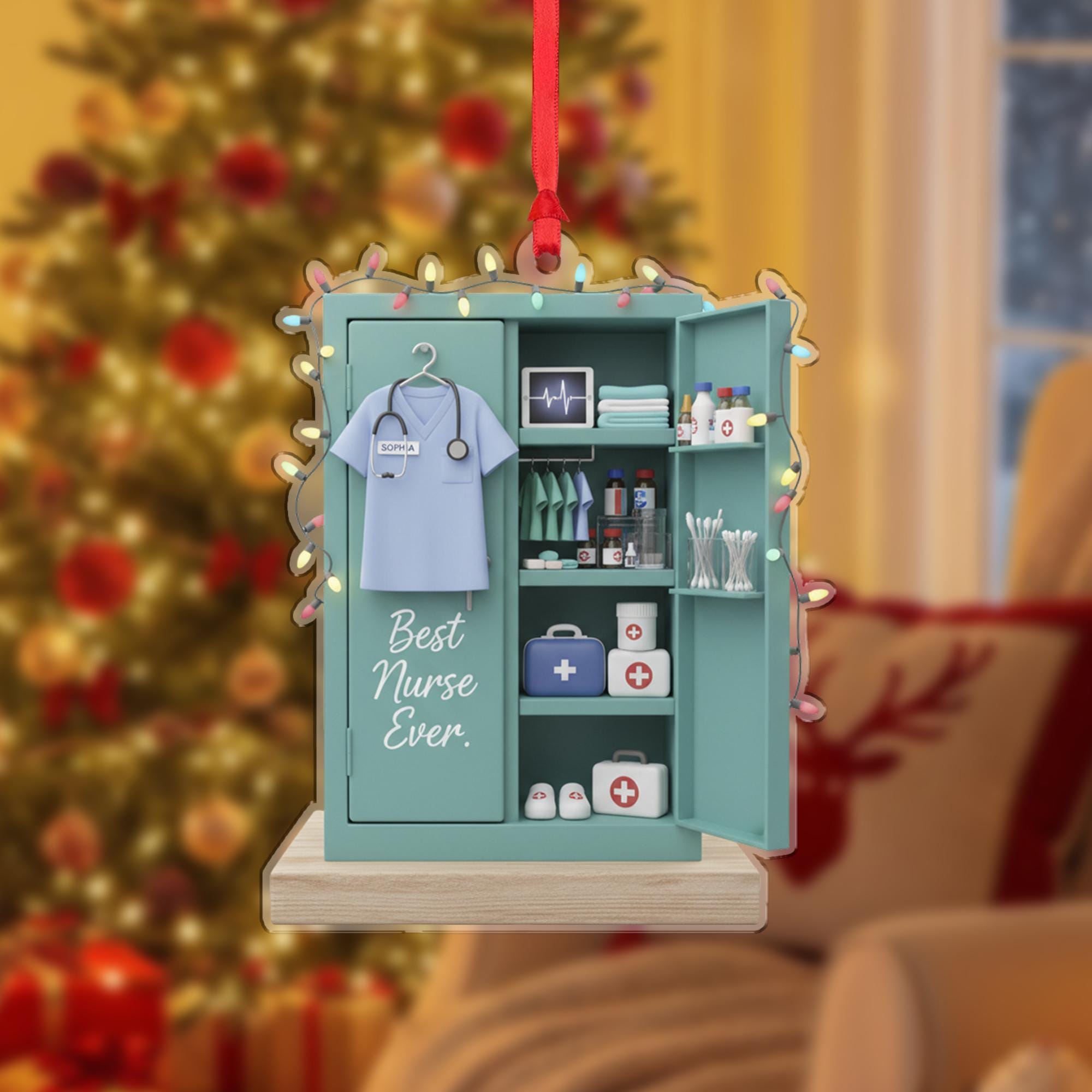 Personalized Nurse Locker Ornament: Acrylic Medical Gift