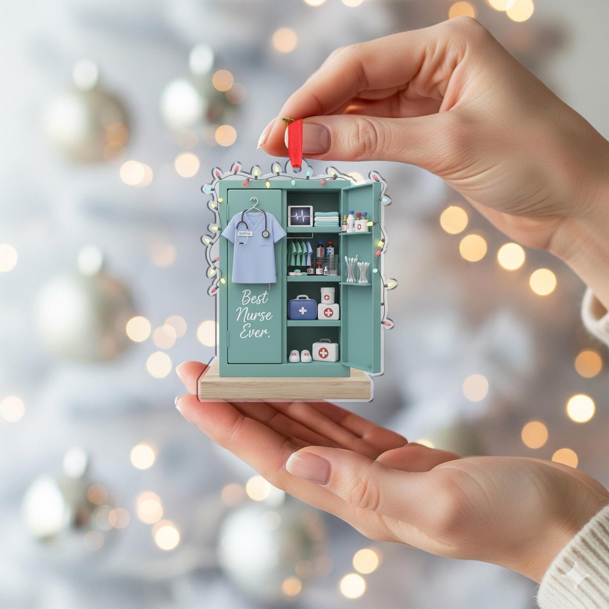 Personalized Nurse Locker Ornament: Acrylic Medical Gift