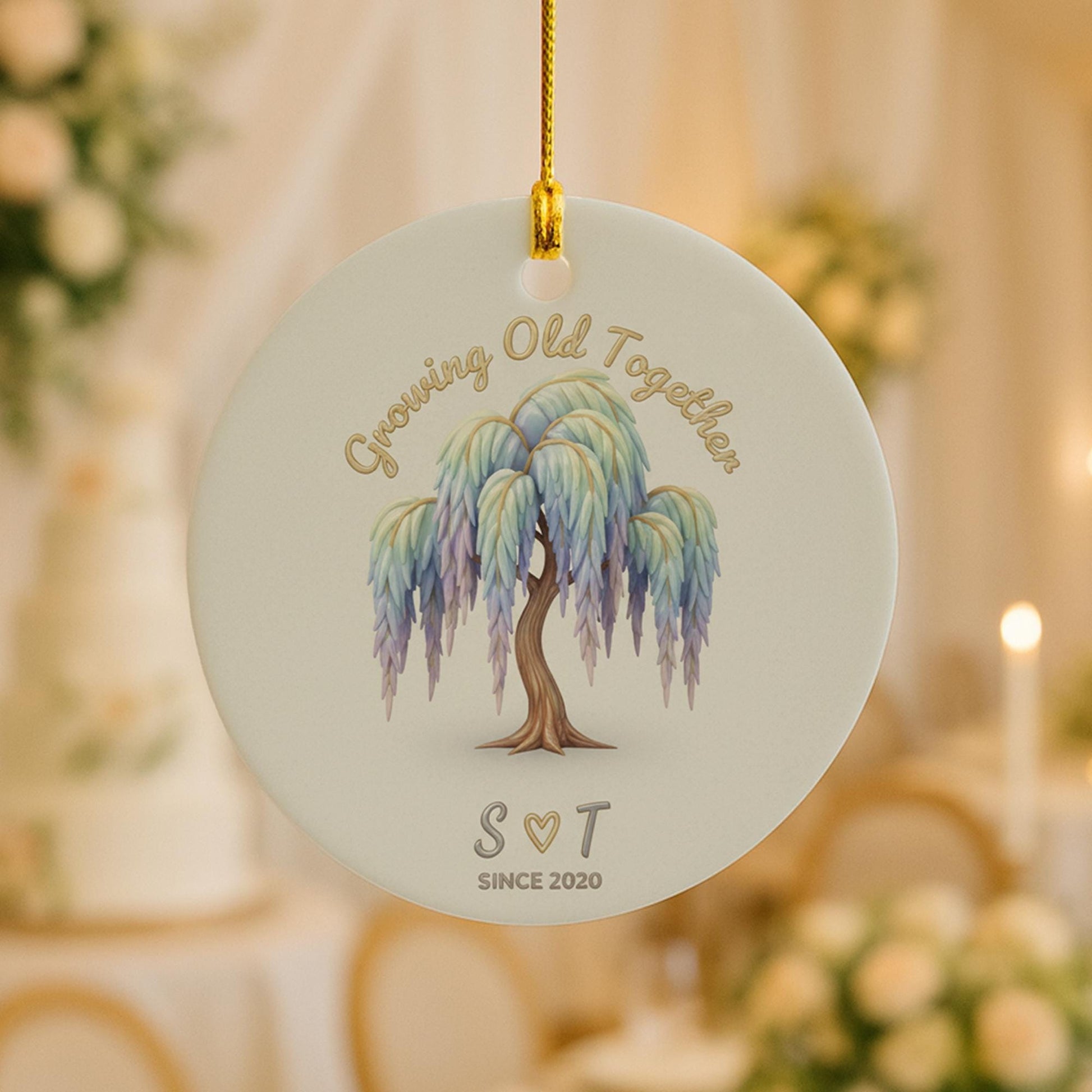 Personalized Anniversary Ornament: Willow Tree Ceramic Keepsake