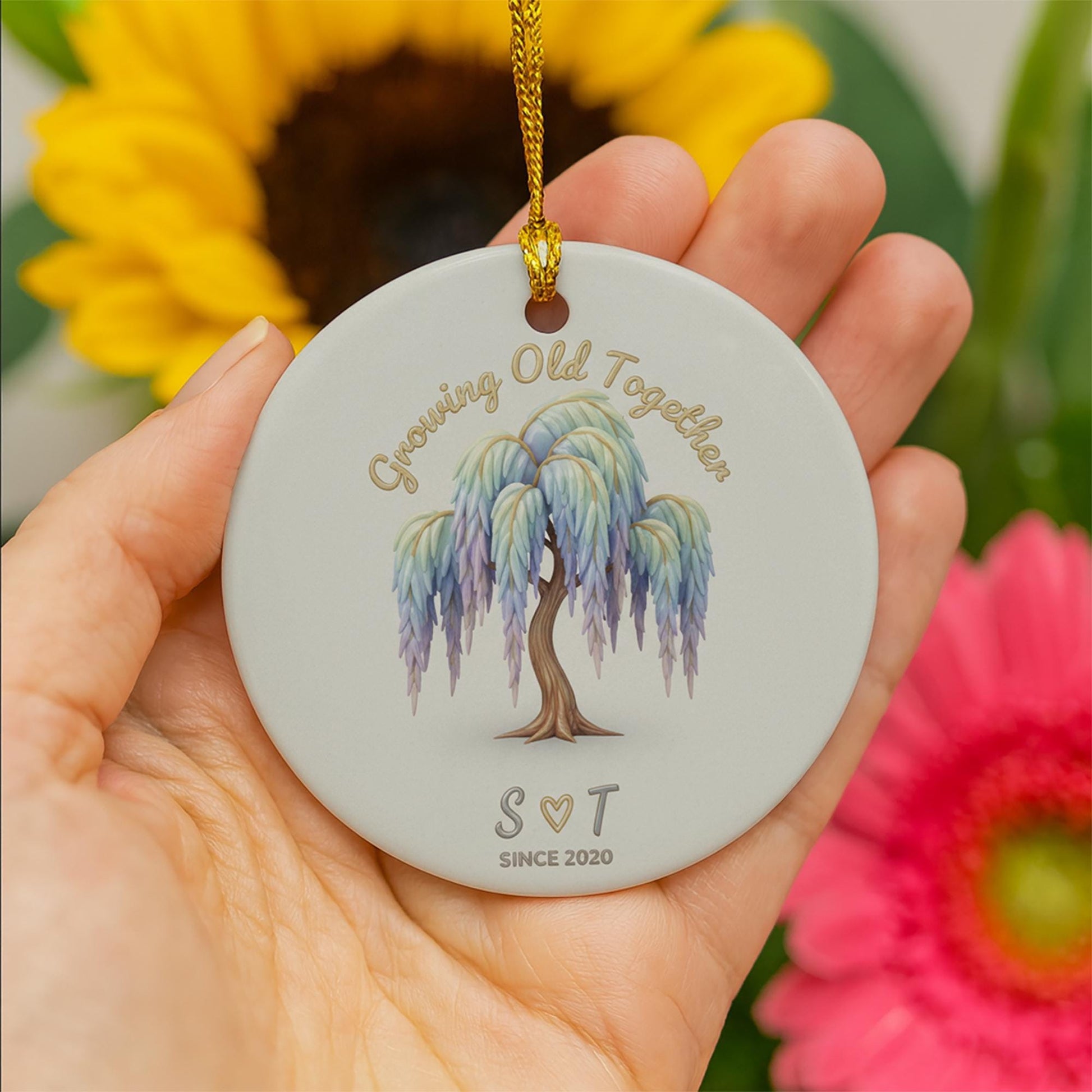 Personalized Anniversary Ornament: Willow Tree Ceramic Keepsake