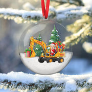 Personalized Excavator Ornament – Custom Face & Name Construction Truck Holiday Keepsake image 1