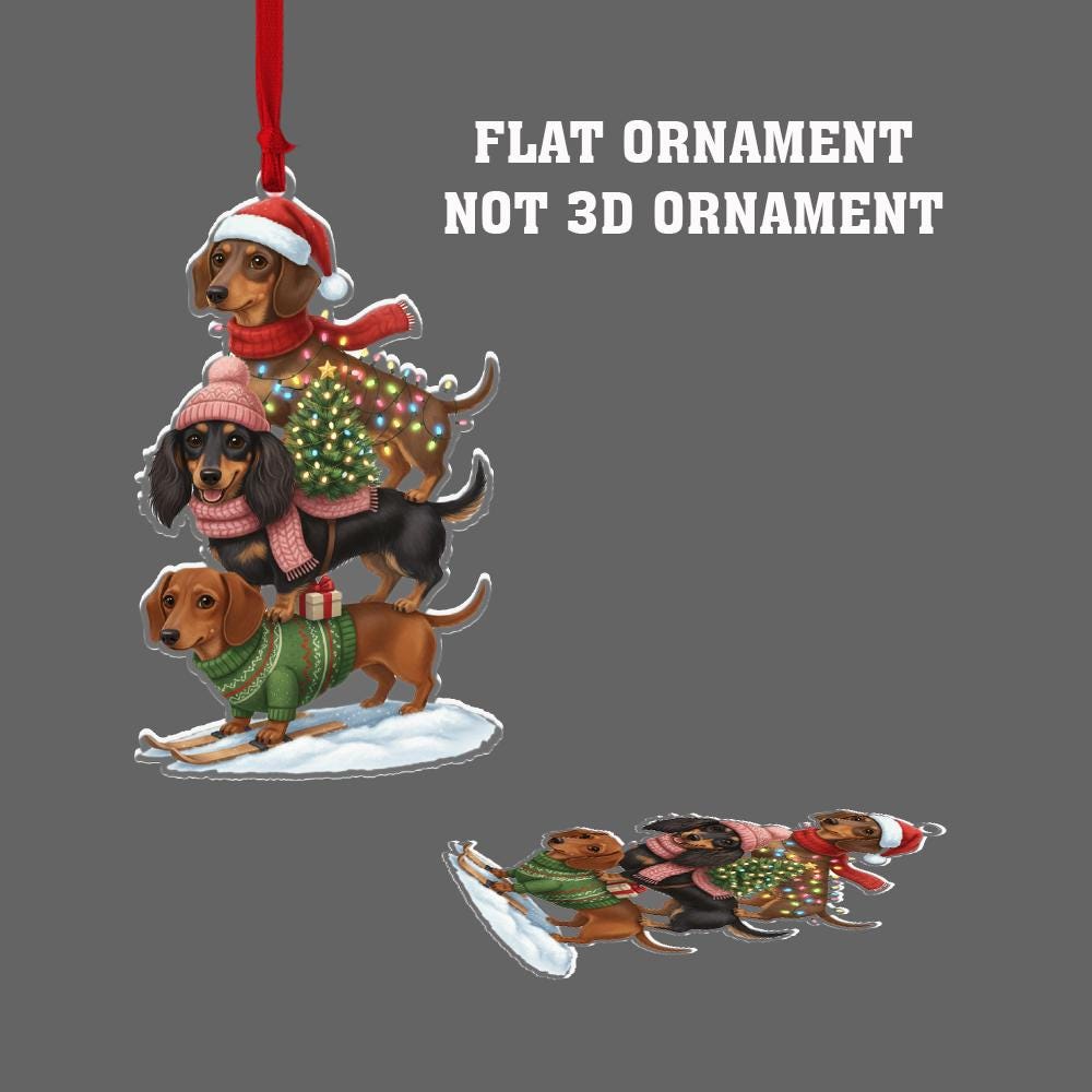 Dachshund Christmas Ornament – Wiener Dog Trio Holiday Decor image 3