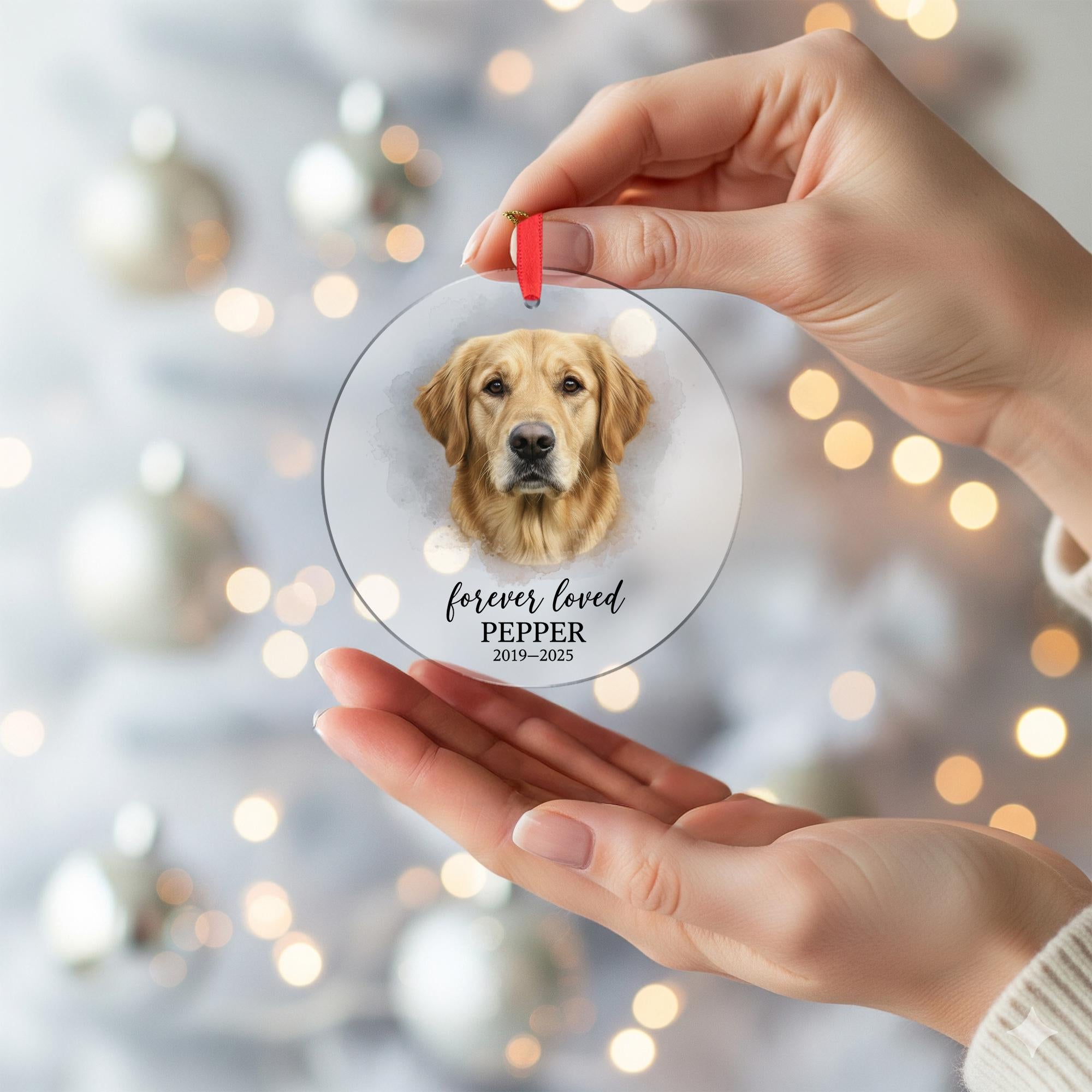 Custom Pet Memorial Ornament – Personalized Dog Keepsake for Loss and Remembrance