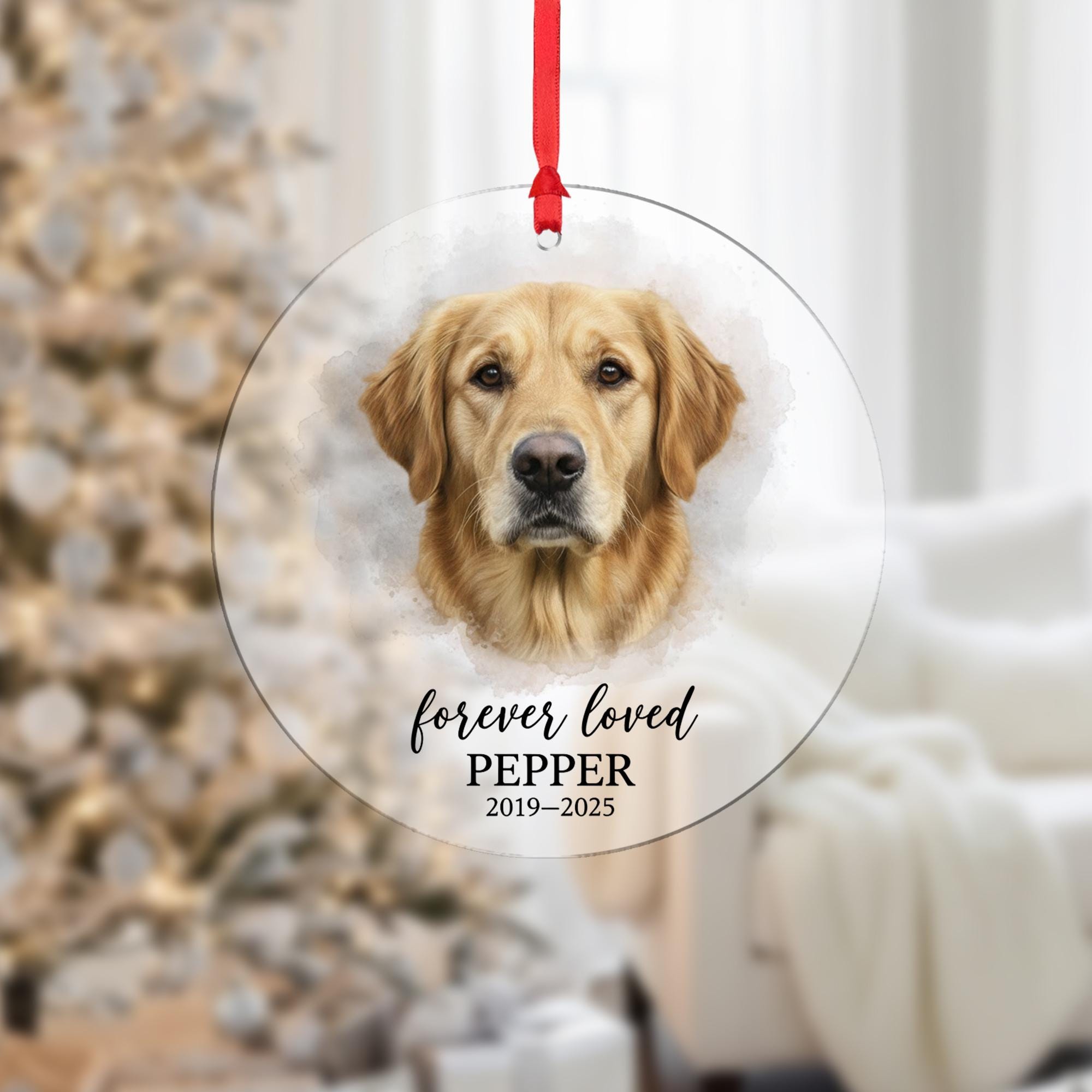 Custom Pet Memorial Ornament – Personalized Dog Keepsake for Loss and Remembrance