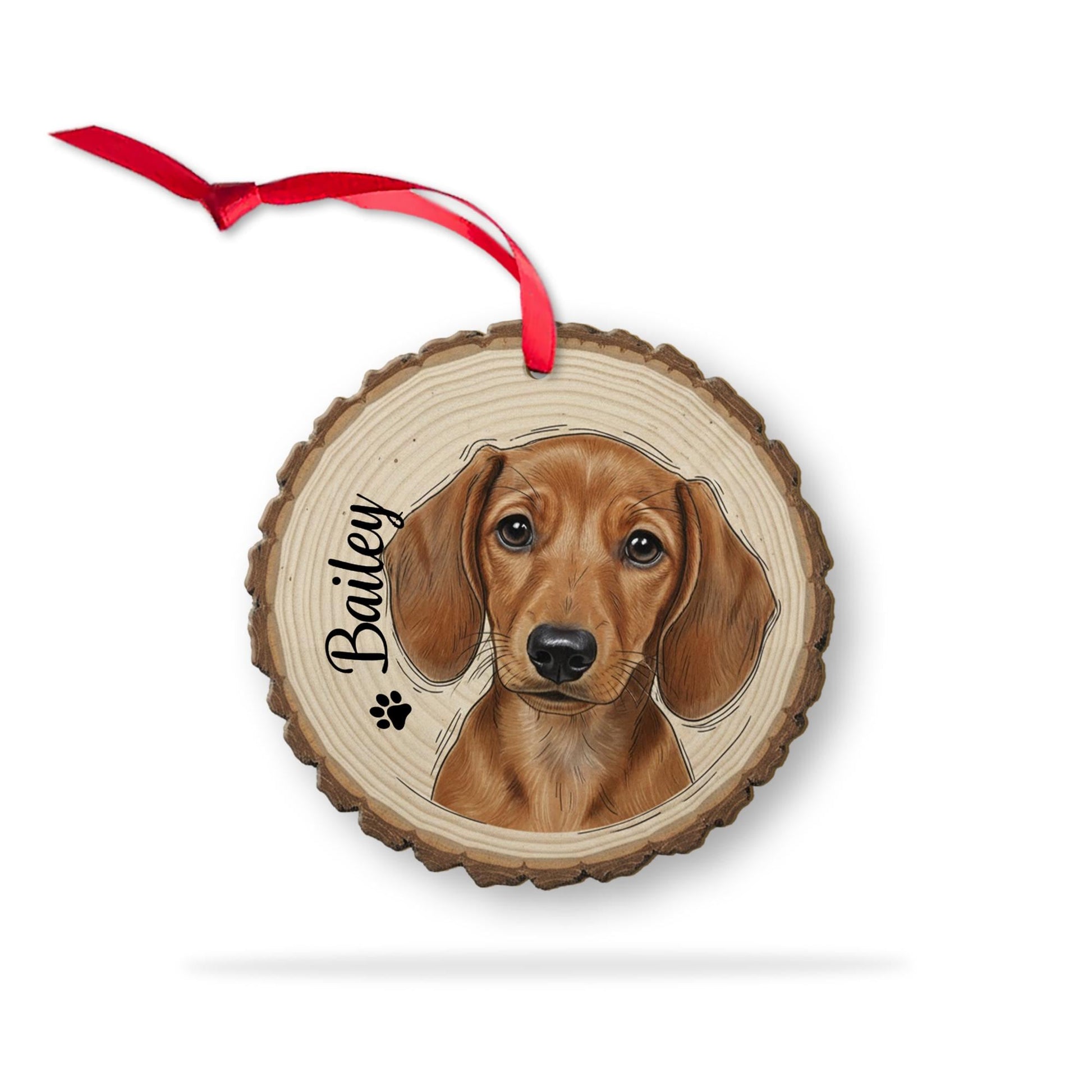 Custom Dog Ornament – Rustic Wooden Keepsake with Pet Name for Holiday Gift