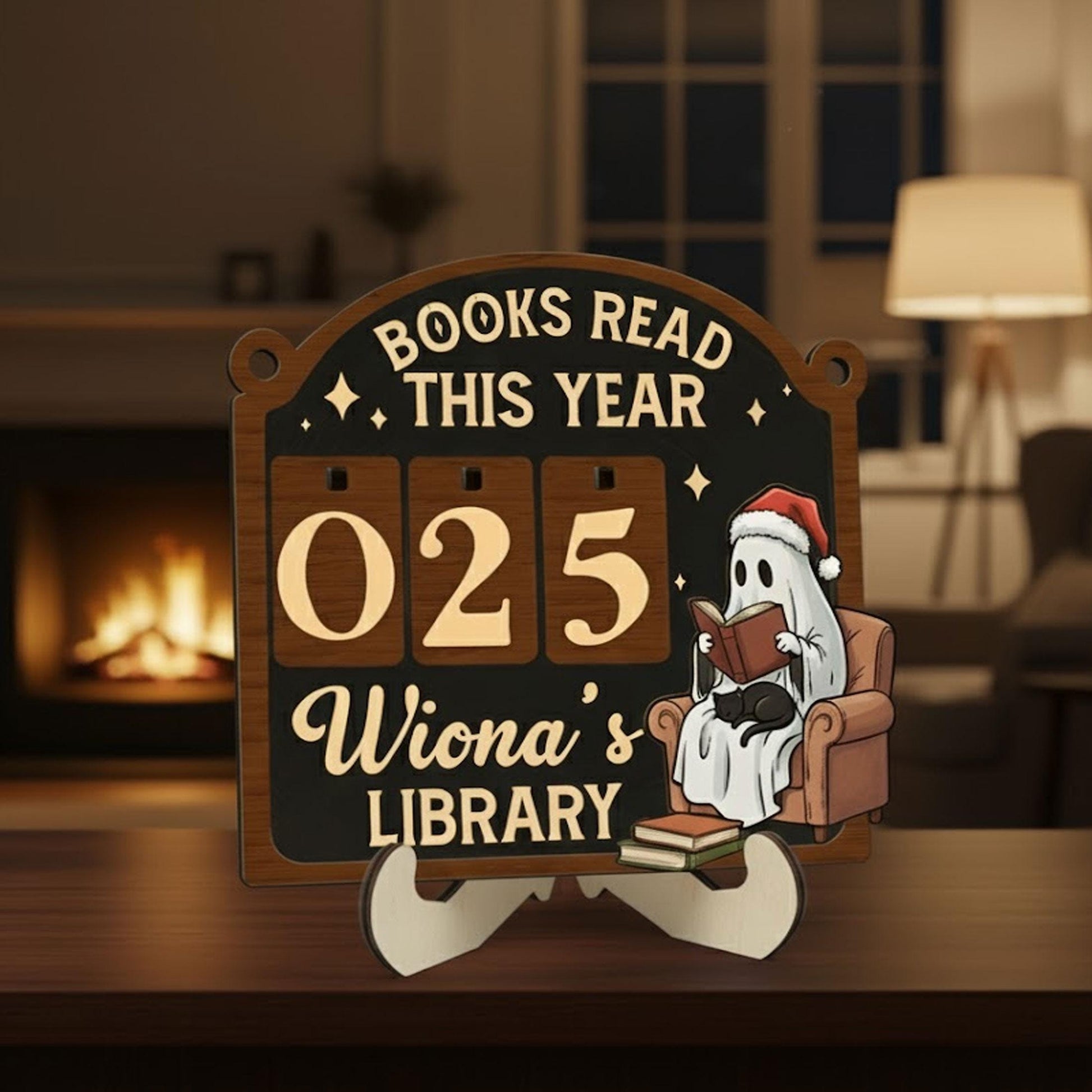 Personalized Books Read Tracker: Library Wooden Sign