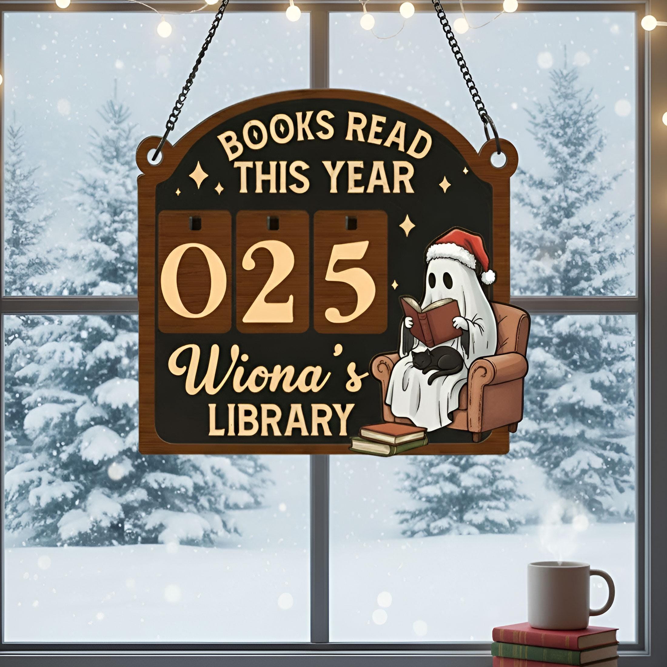 Personalized Books Read Tracker: Library Wooden Sign