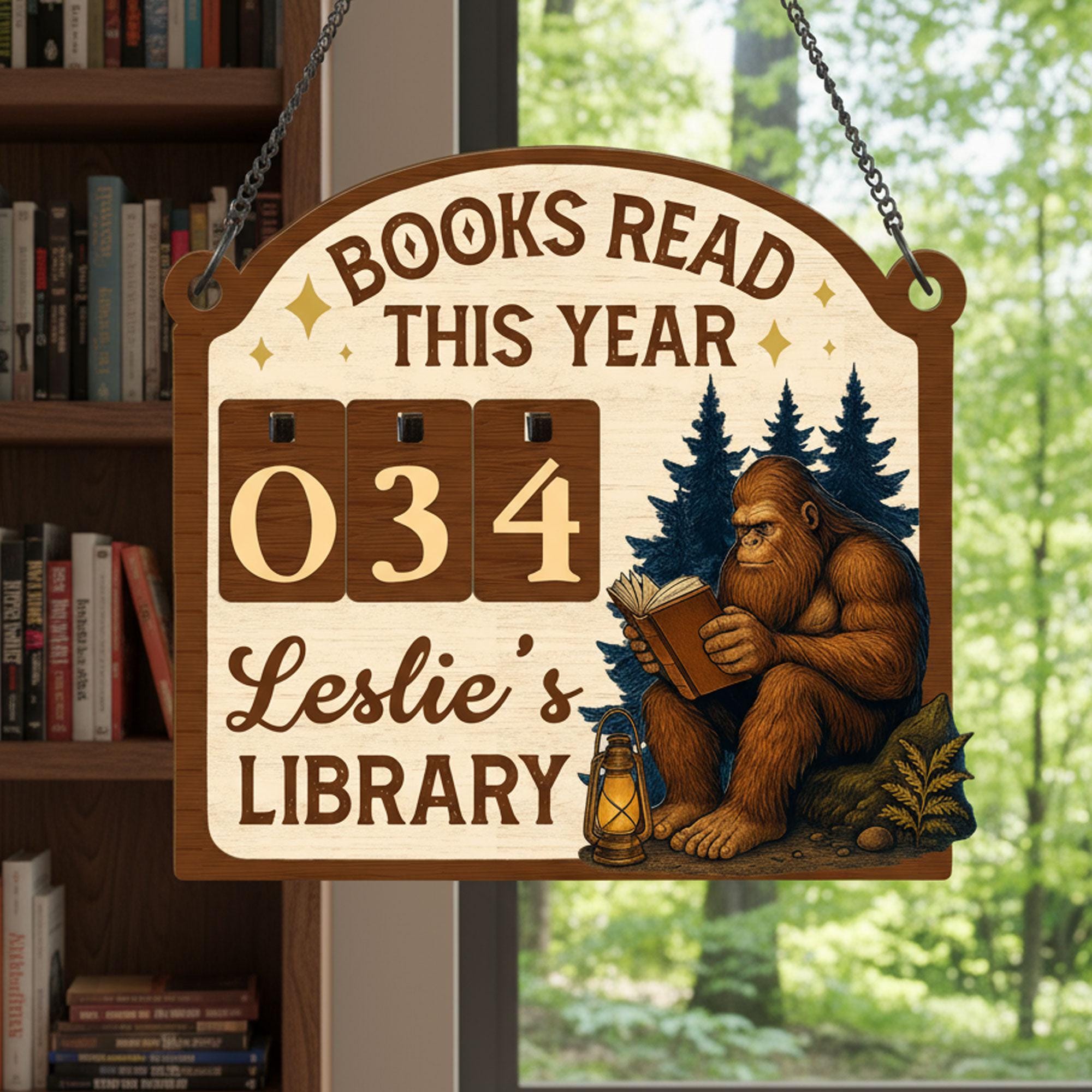 Bigfoot Books Read Tracker: Personalized Wood Sign, Bookish Decor