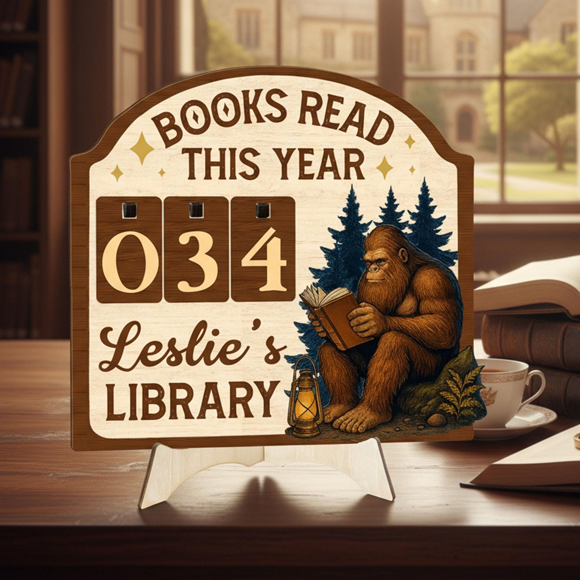 Bigfoot Books Read Tracker: Personalized Wood Sign, Bookish Decor