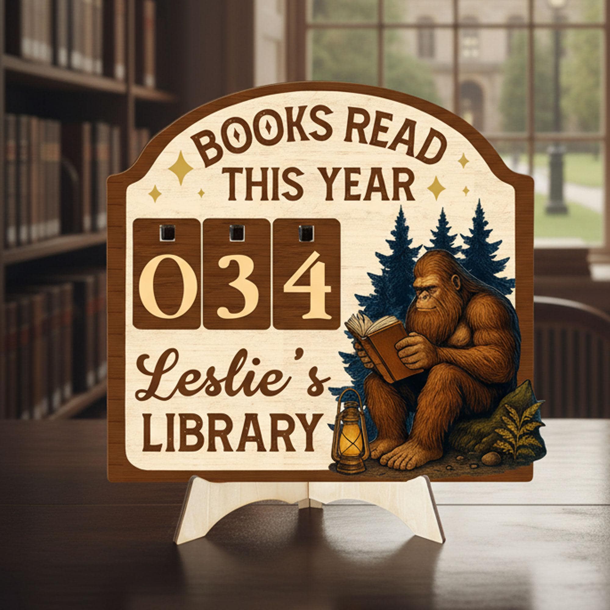 Bigfoot Books Read Tracker: Personalized Wood Sign, Bookish Decor