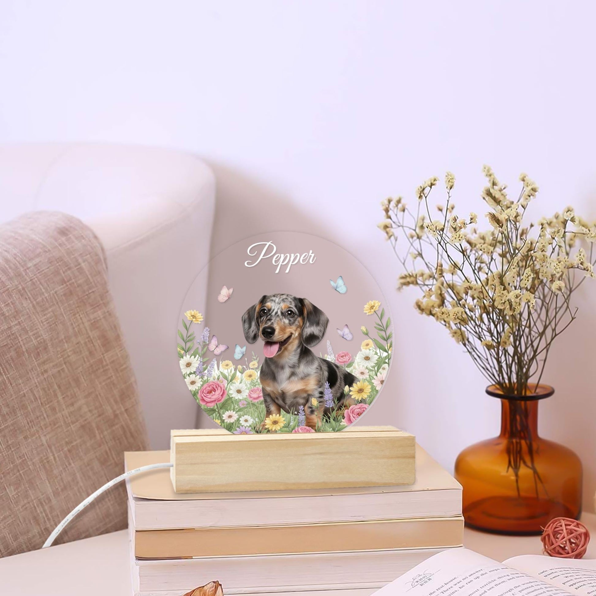 Custom Pet Night Light – Personalized Acrylic Lamp with Photo for Memorial