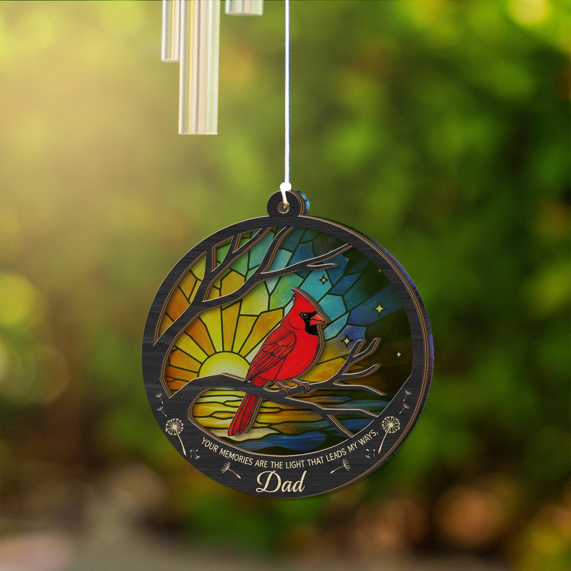 Sun Catcher Wind Chime: Dad Tribute Gift