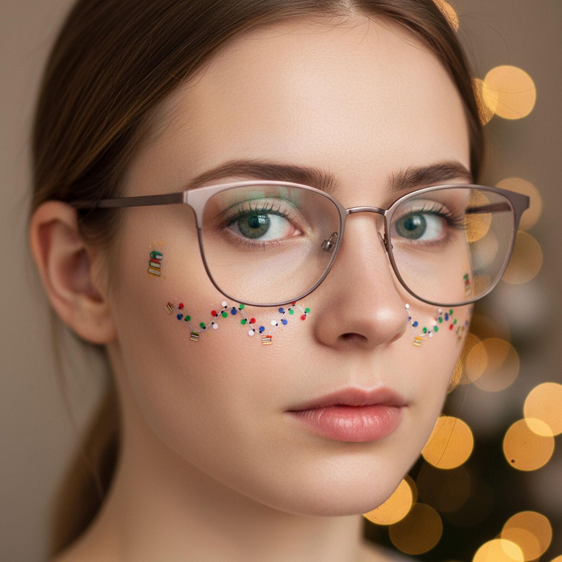 Christmas Lights Tattoo Sticker: Holiday String Light Design image 3