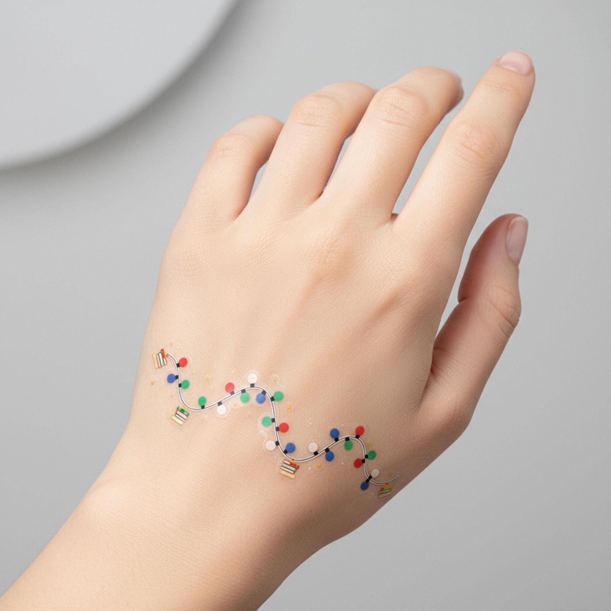 Christmas Lights Tattoo Sticker: Holiday String Light Design image 2