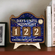 Custom Countdown Calendar - Personalized New Year Decor Days Until Midnight Sign image 1