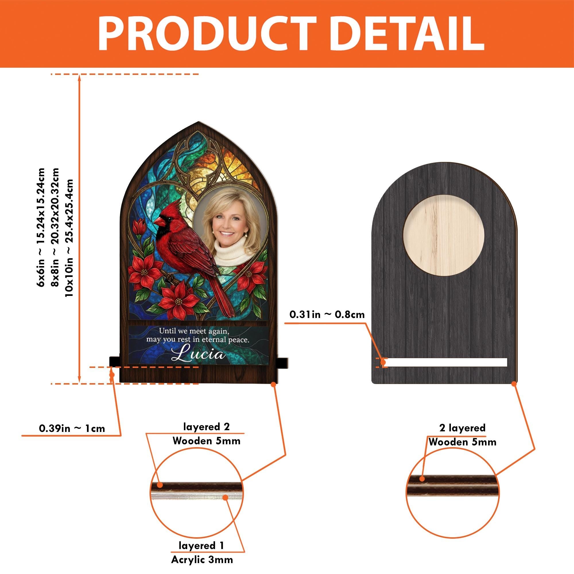 Personalized Memorial Cardinal Candle Holder - Custom Photo Remembrance Gift for Loss image 2