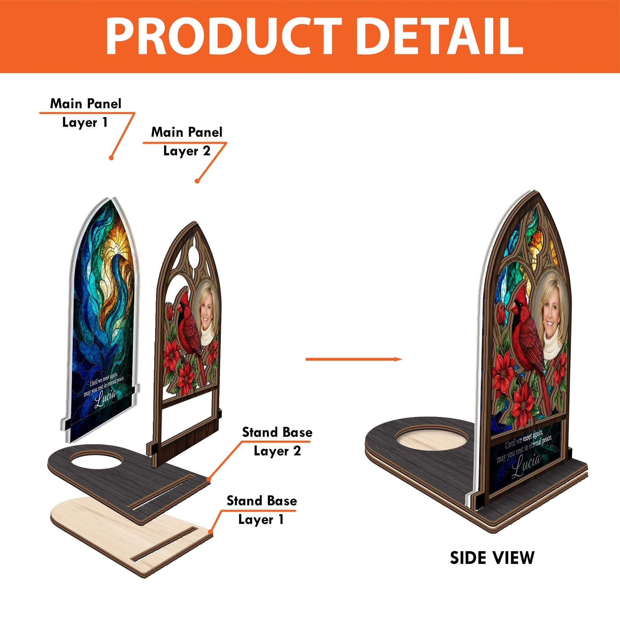 Personalized Memorial Cardinal Candle Holder - Custom Photo Remembrance Gift for Loss image 3