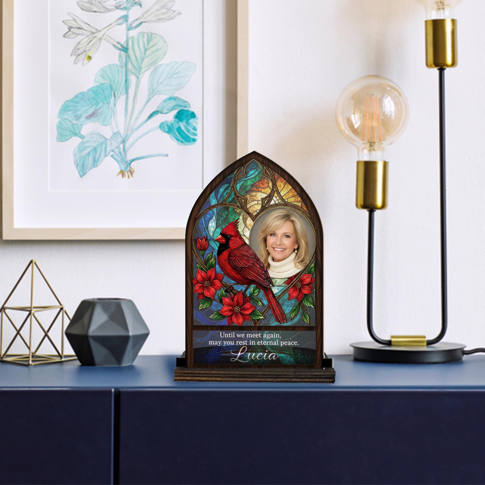 Personalized Memorial Cardinal Candle Holder - Custom Photo Remembrance Gift for Loss image 6