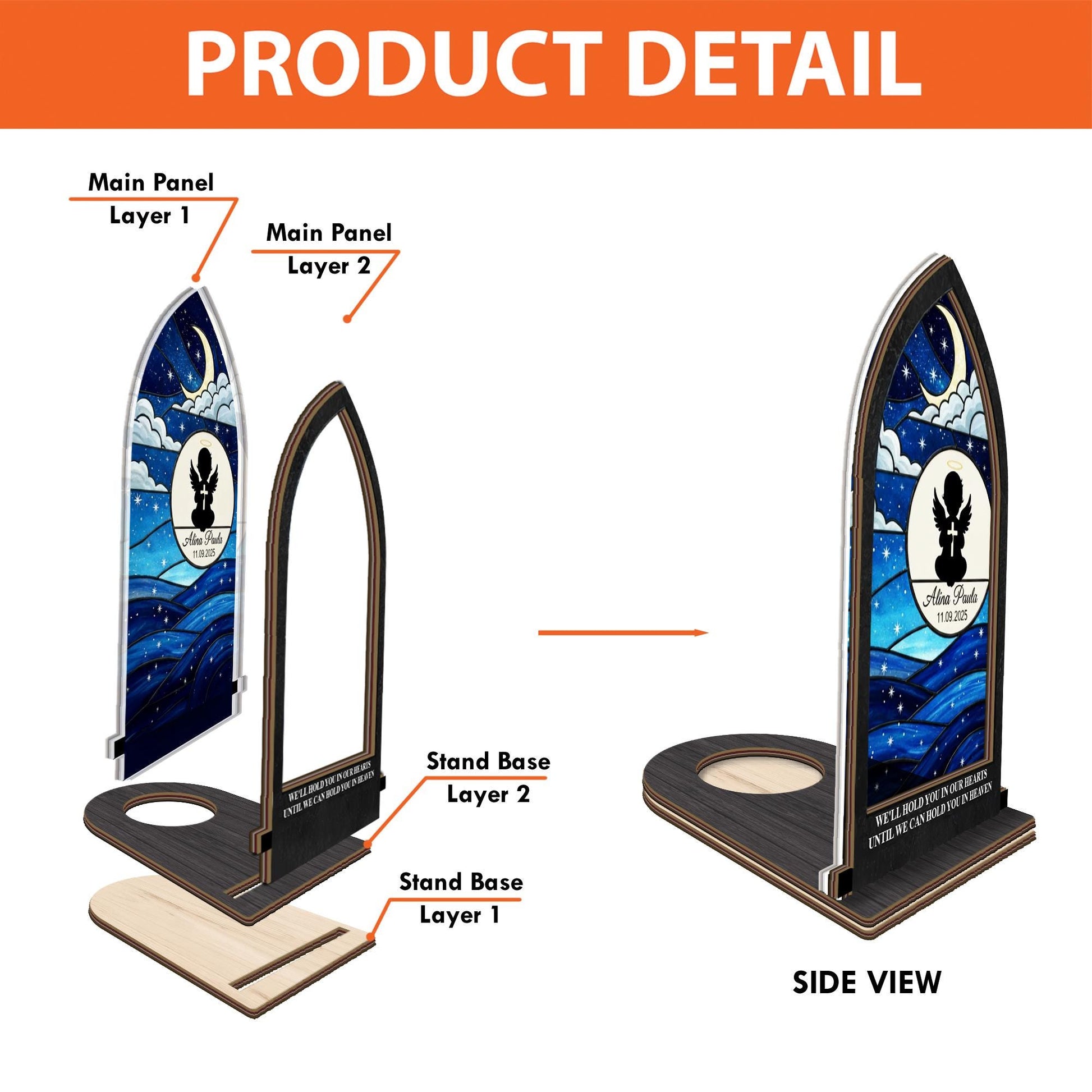 Personalized Baby Memorial Candle Holder - Remembrance Gift for Loss of Child image 2