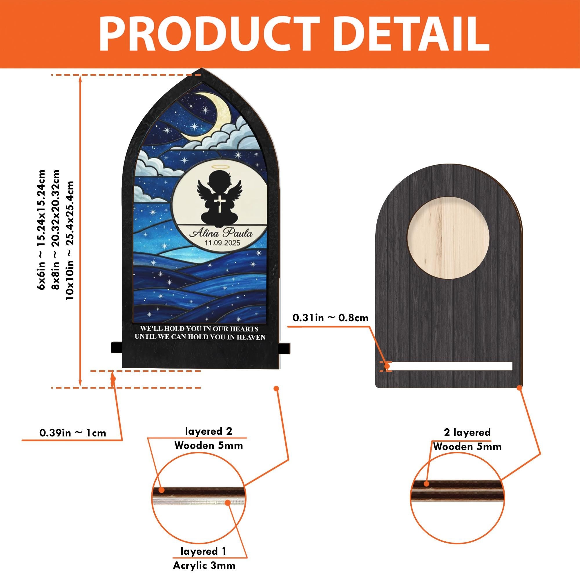 Personalized Baby Memorial Candle Holder - Remembrance Gift for Loss of Child image 3