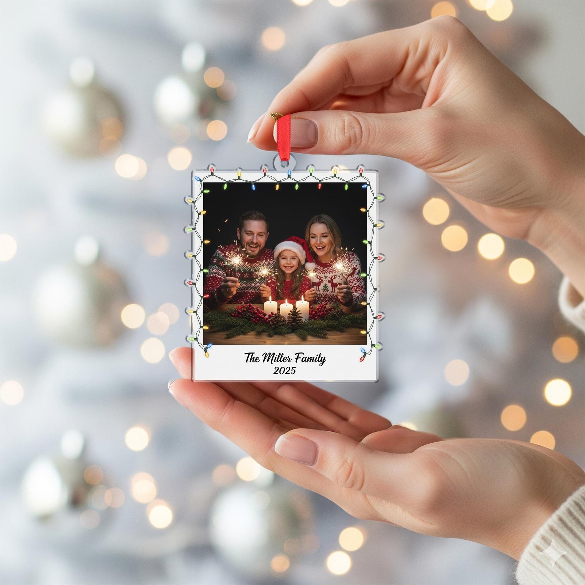 Personalized Family Photo Ornament - Custom Christmas Keepsake image 7