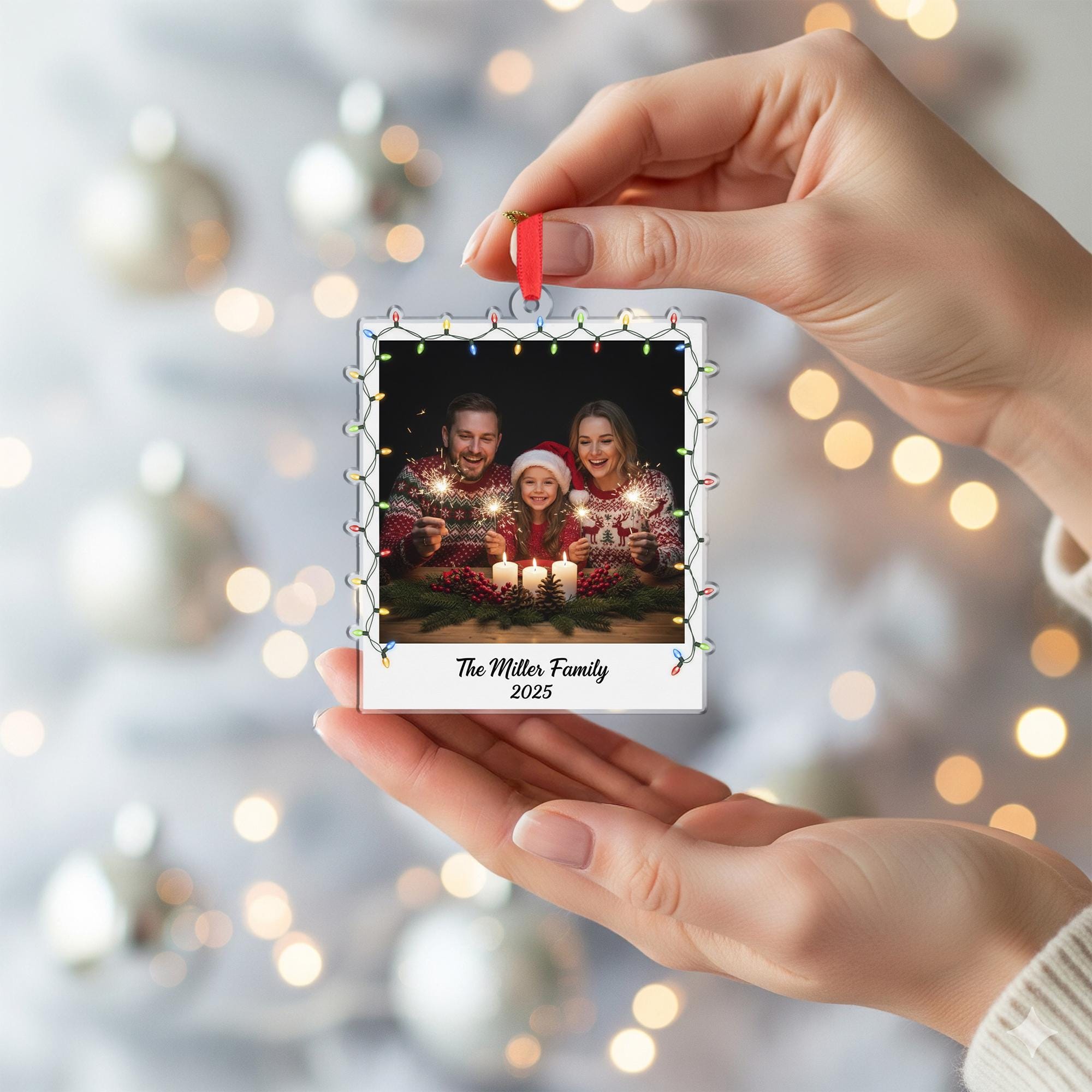Personalized Family Photo Ornament - Custom Christmas Keepsake image 7