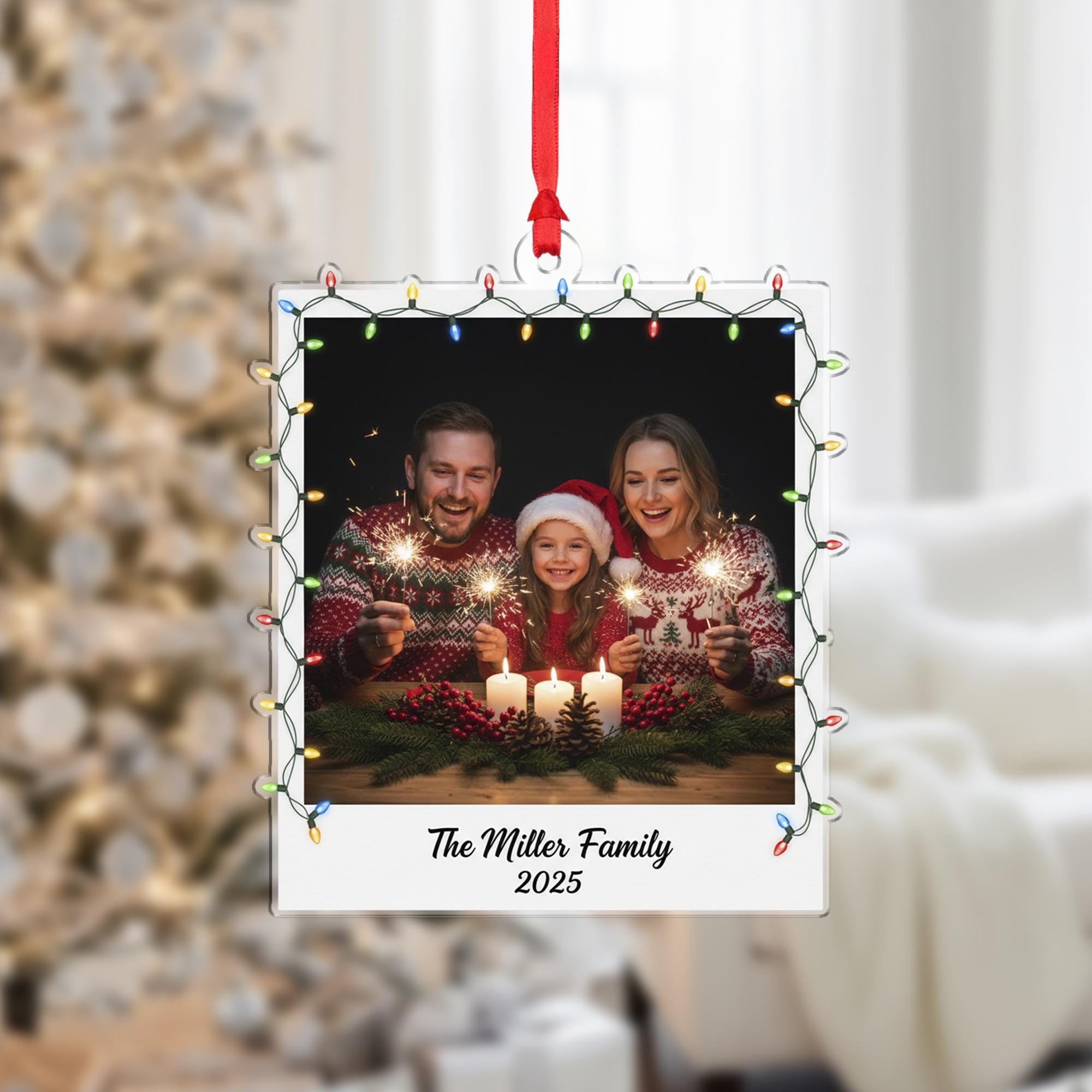 Personalized Family Photo Ornament - Custom Christmas Keepsake image 2