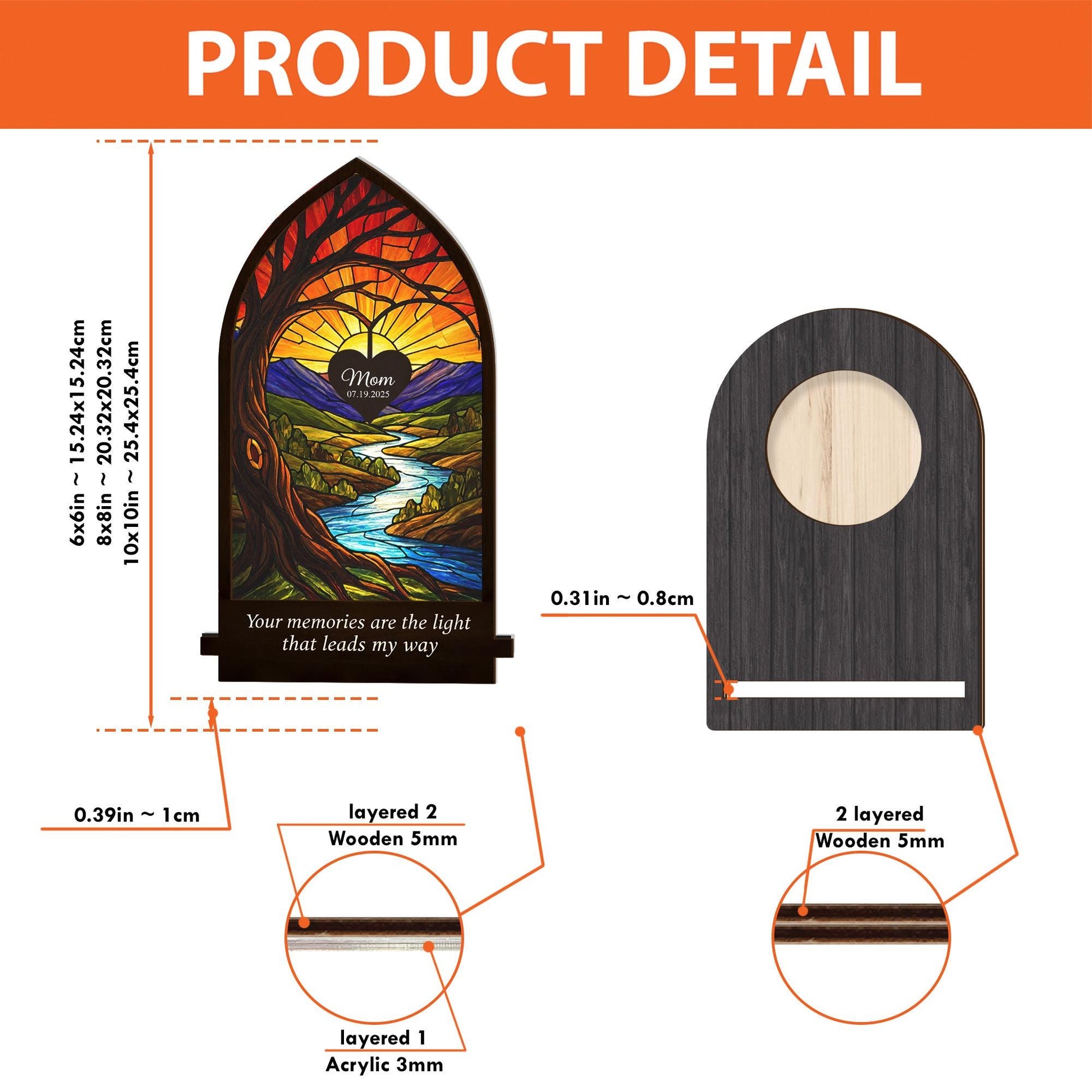 Personalized Memorial Sunset Candle Holder - Custom Remembrance Gift for Mom image 2