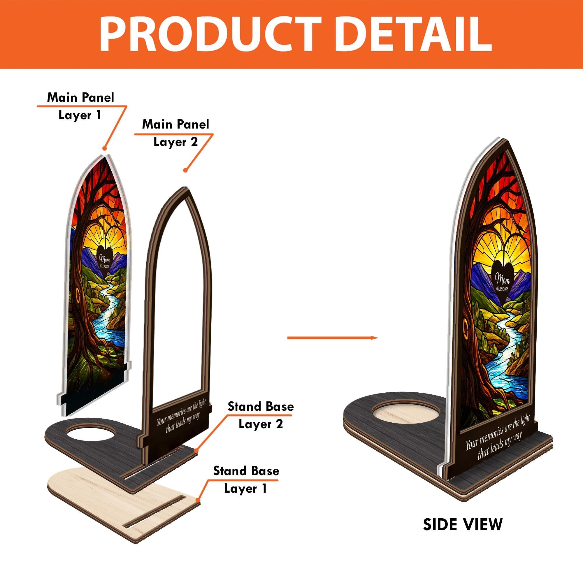 Personalized Memorial Sunset Candle Holder - Custom Remembrance Gift for Mom image 3