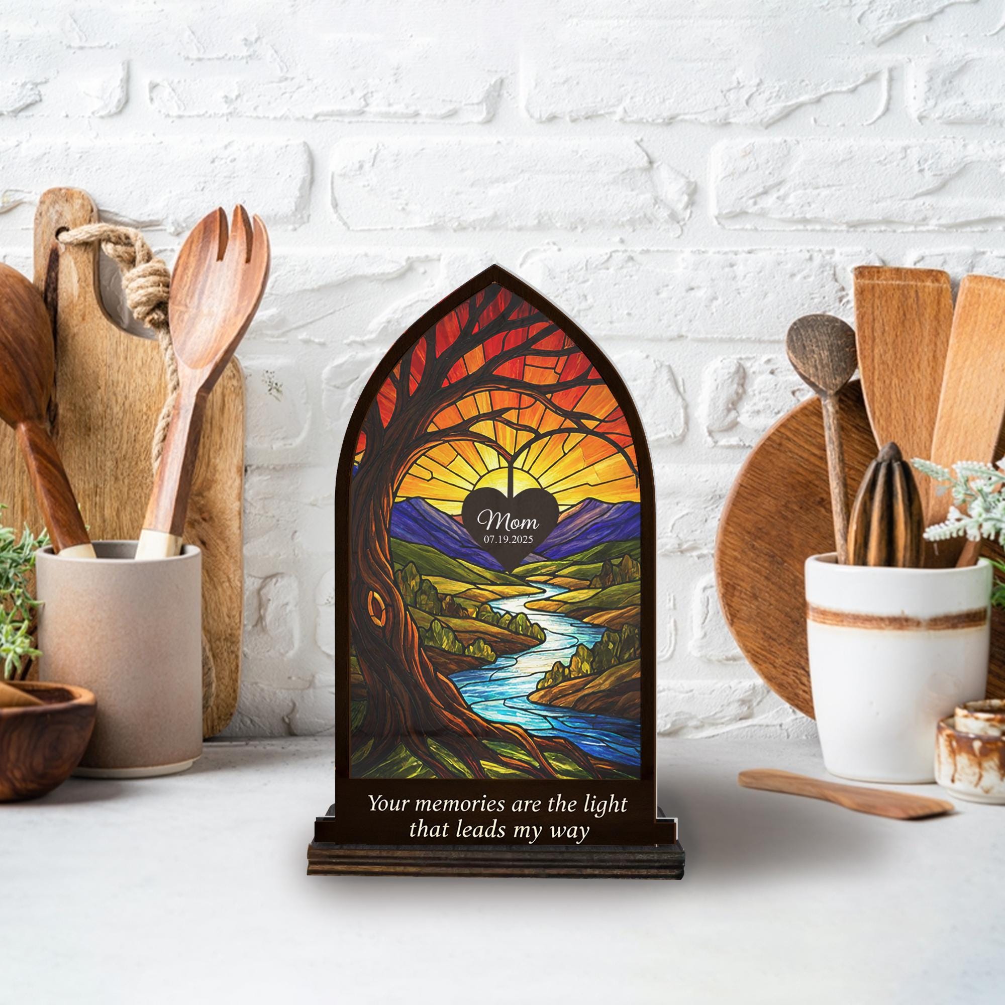 Personalized Memorial Sunset Candle Holder - Custom Remembrance Gift for Mom image 5