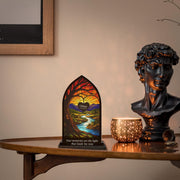 Personalized Memorial Sunset Candle Holder - Custom Remembrance Gift for Mom image 1