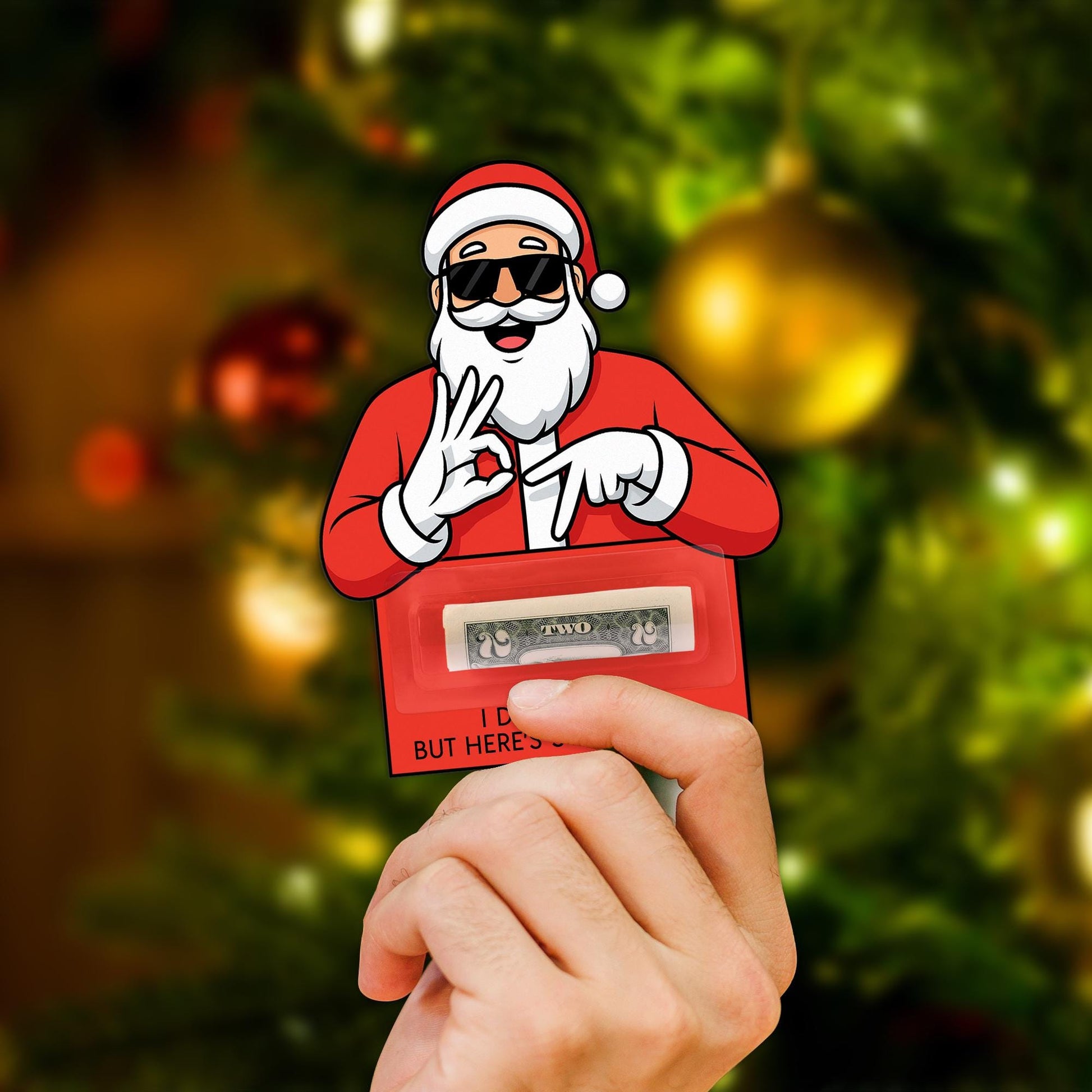 Funny Christmas Money Holder Ornament – Santa Holiday Cash or Gift Card Holder image 5