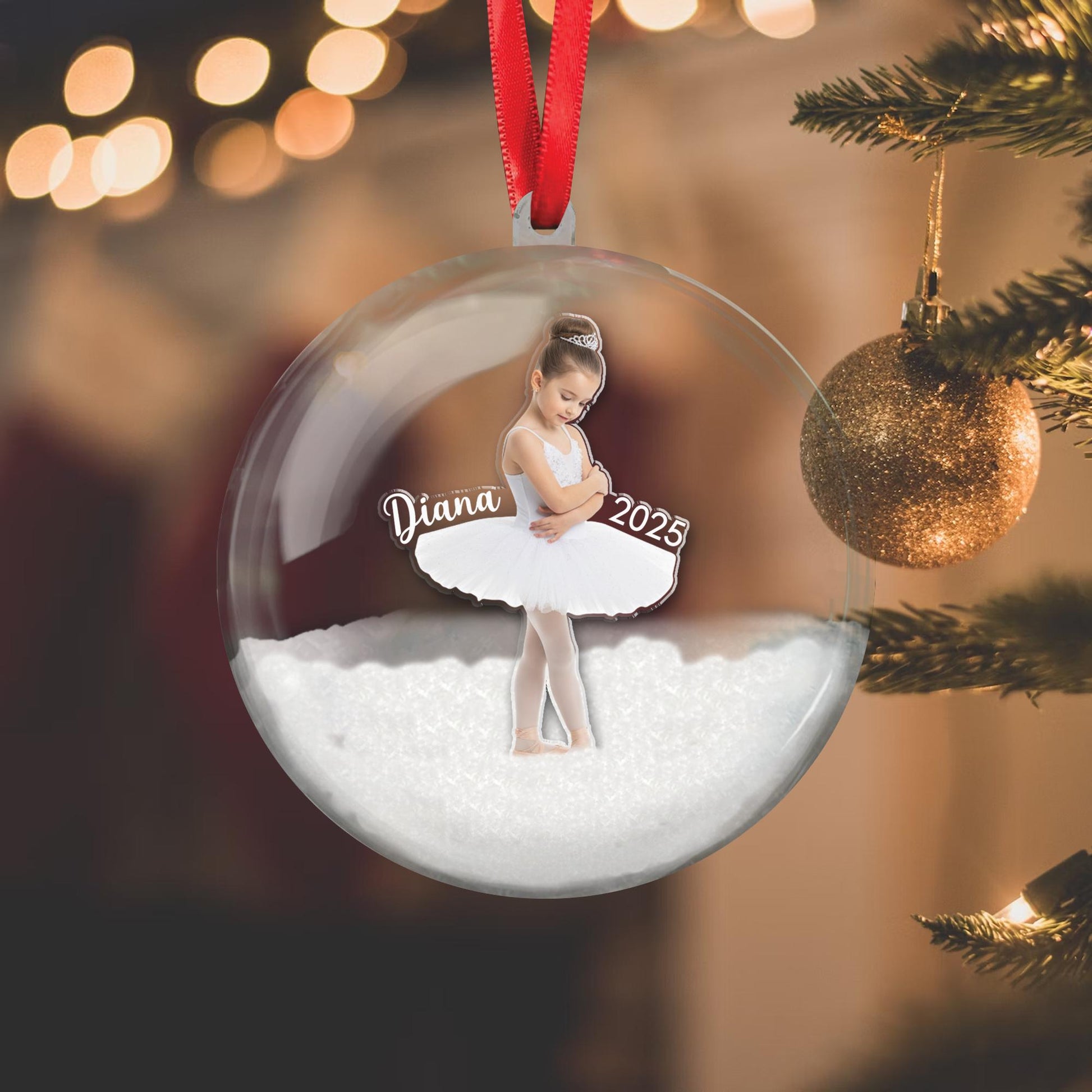 Personalized Ballerina Ornament – Custom Photo Christmas Keepsake Gift image 3