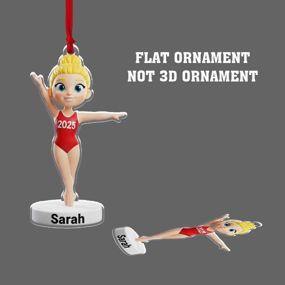 Personalized Gymnast Ornament – Custom Name Christmas Keepsake Gift for Gymnastics Girls, Athlete Ornament image 5