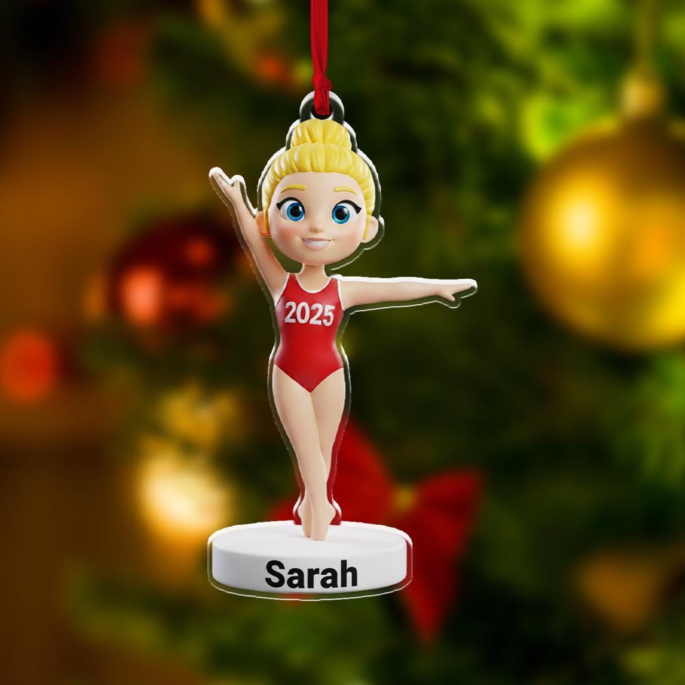 Personalized Gymnast Ornament – Custom Name Christmas Keepsake Gift for Gymnastics Girls, Athlete Ornament image 4