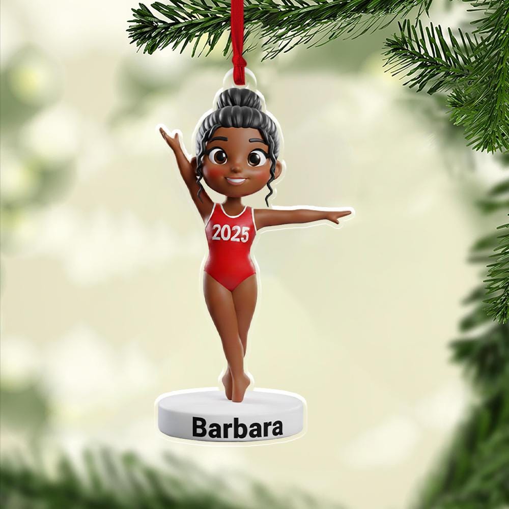 Personalized Gymnast Ornament – Custom Name Christmas Keepsake Gift for Gymnastics Girls, Athlete Ornament image 3