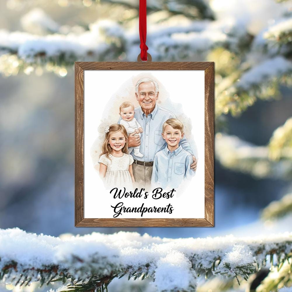 Personalized Grandparent Ornament – Custom Family Portrait Christmas Keepsake Gift image 2