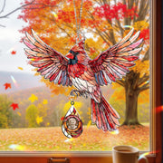 Personalized Photo Cardinal Suncatcher: Hologram Memorial, Window Hanging Decor