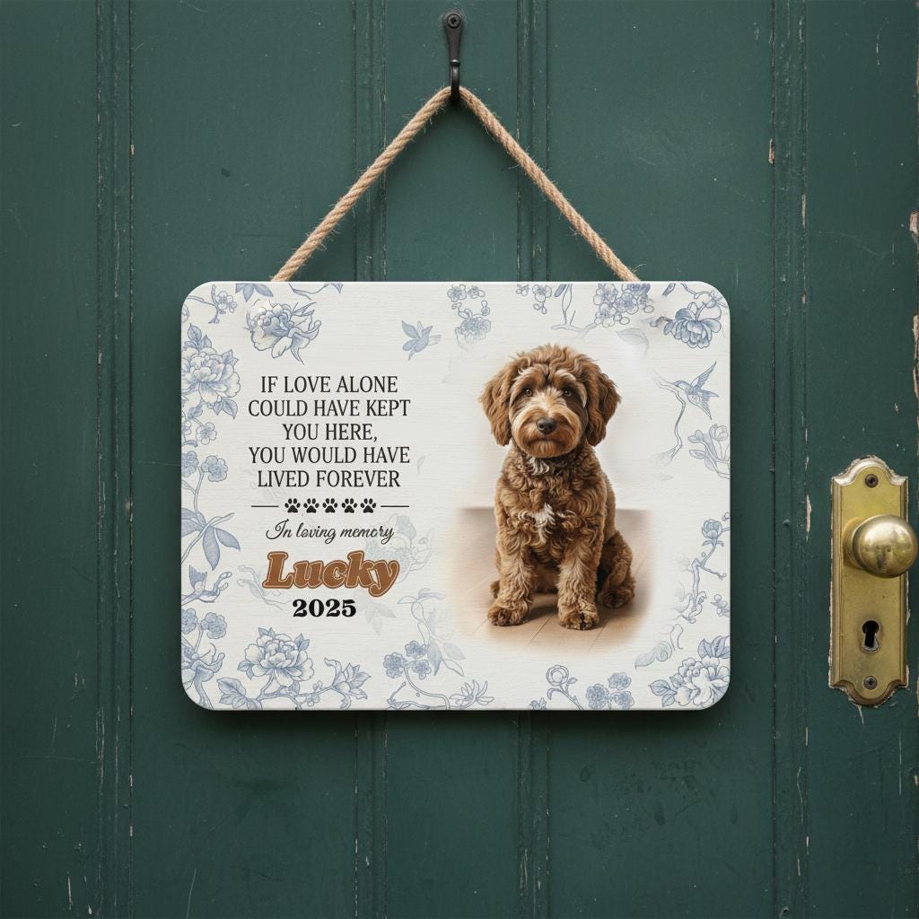 Personalized Dog Memorial Wood Sign: Custom Photo Plaque, Remembrance Wall Decor, Sympathy Quote