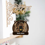 Personalized Black Cat Bookshelf Sign – Just a Girl Who Loves Books Library Decor