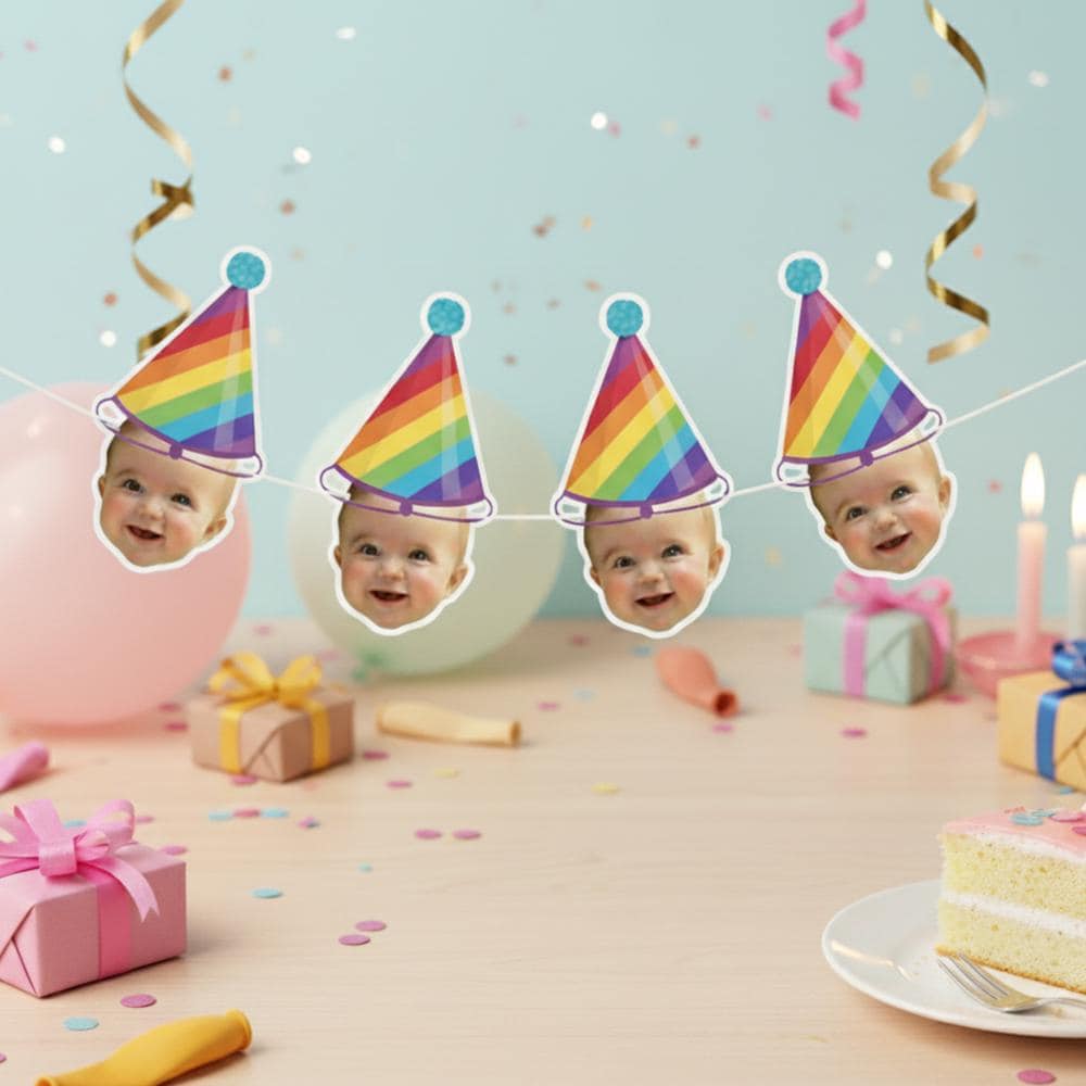 Custom Baby Face Banner – Personalized Photo Garland