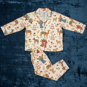 Christian Christmas Satin Pajamas: Nativity Scene & Oh Holy Night Matching Family Sleepwear Set image 1