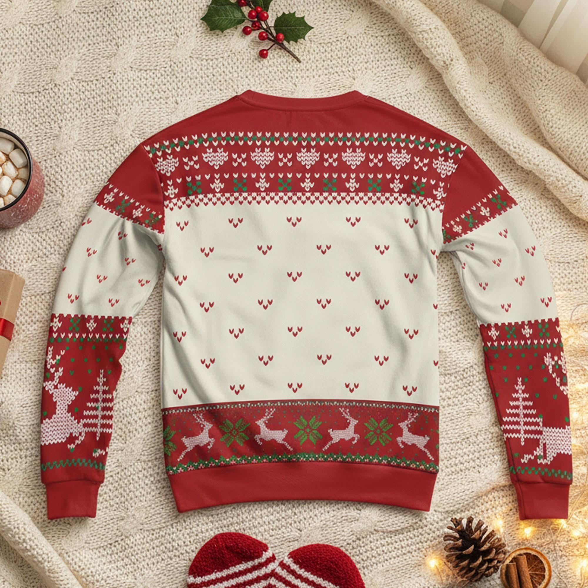 Personalized Christmas Ugly Sweater: Custom Couple Name, Year Established Holiday Jumper, Family Portrait Gift