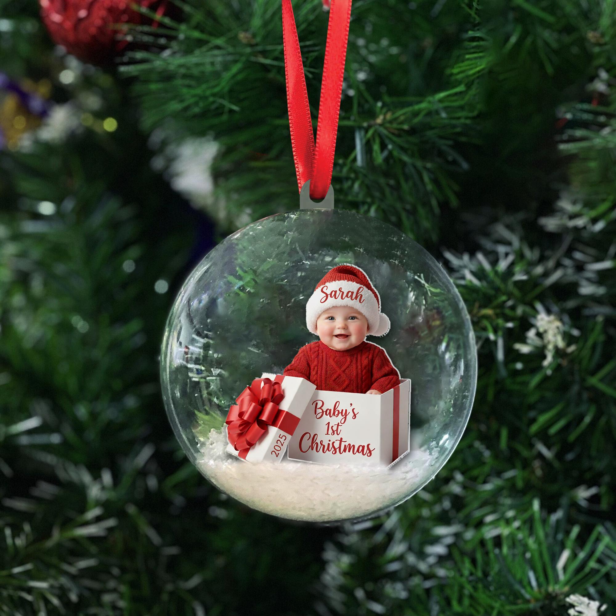 Personalized Baby’s First Christmas Ornament – Custom Photo Bauble, Newborn Keepsake Gift for Parents image 5