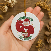 Personalized Ceramic Santa Ornament: Funny "Six Seven" Slang Meme, 2025 Novelty Holiday Keepsake image 1